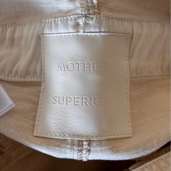 MOTHER Superior Overalls | Cream | Large | Wide Leg Denim - Picture 16 of 16